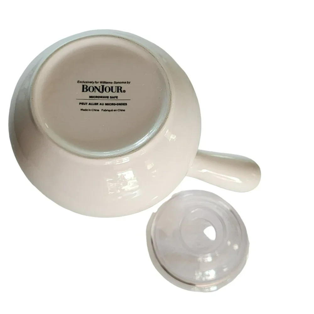 Williams Sonoma by Bonjour White Ceramic Hot Chocolate Pitcher Pot 7in‎ Tall